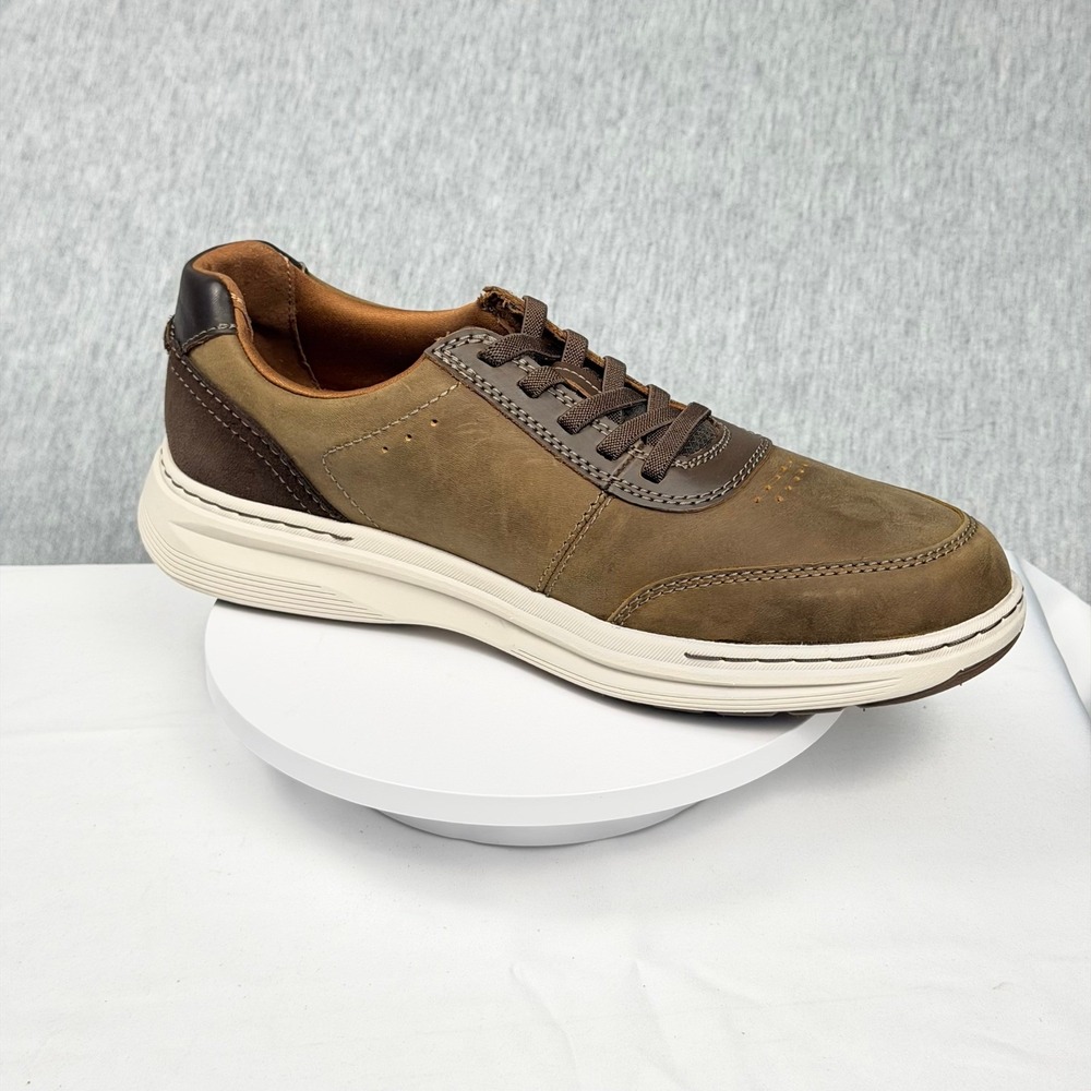 Clarks Craftwell Lace Beeswax Leather Mens 9.5 Wide Brown Sneakers 26184701 - Picture 4 of 12